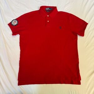 Polo Ralph Lauren Boys Large Red Team USA Olympic Patch Polo Shirt L 14/16